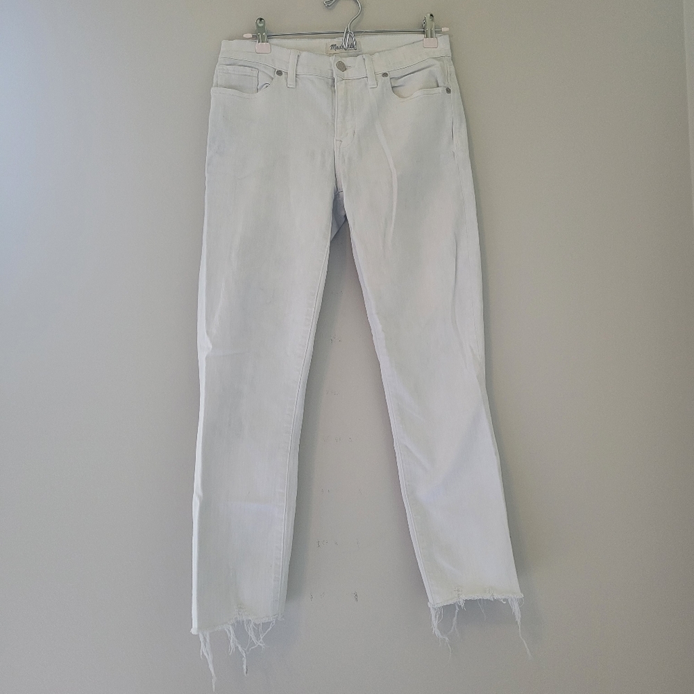 Madewell White Raw Hem Skinny Jeans